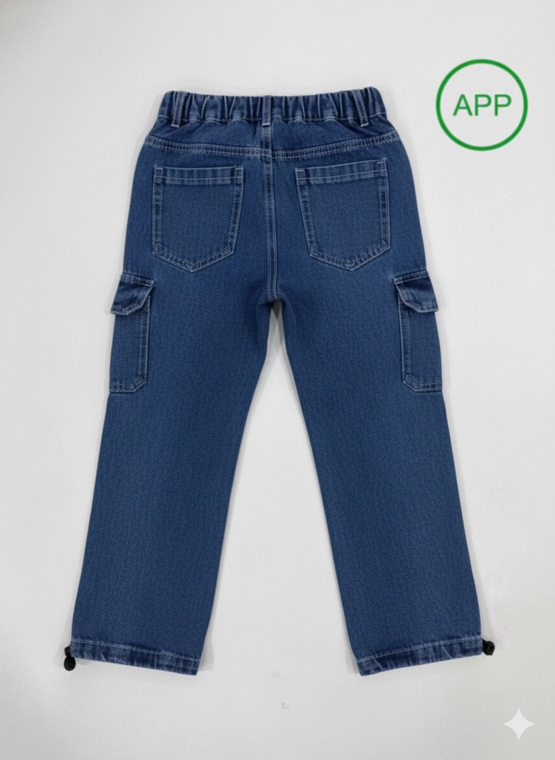 PANTALON CARGO JEANS NIÑO DENIM RESISTENTE - 2