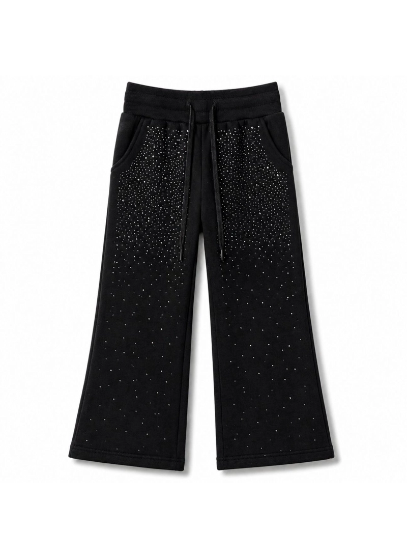 PANTALON BUZO NINA WIDE LEG BRILLOS ALGODON MODA URBANA - 2
