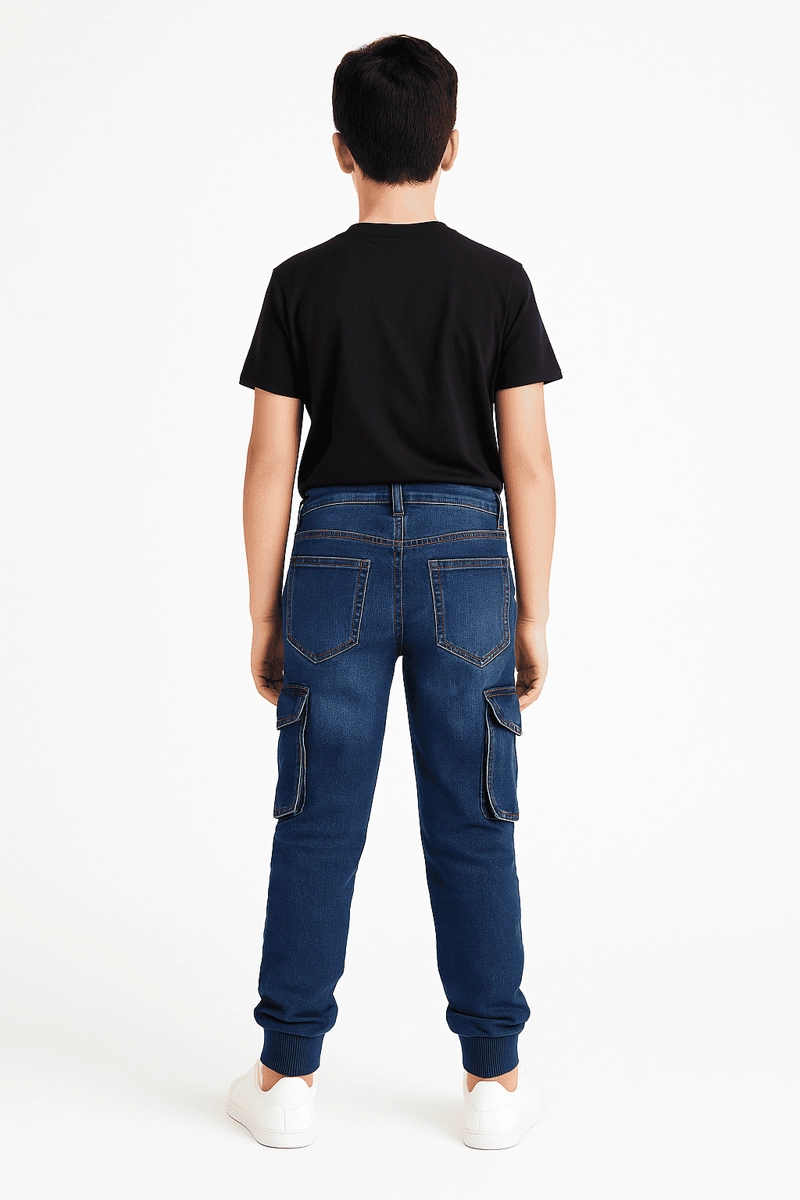 PANTALON JOGGER CARGO MEZCLILLA NIÑO - 3