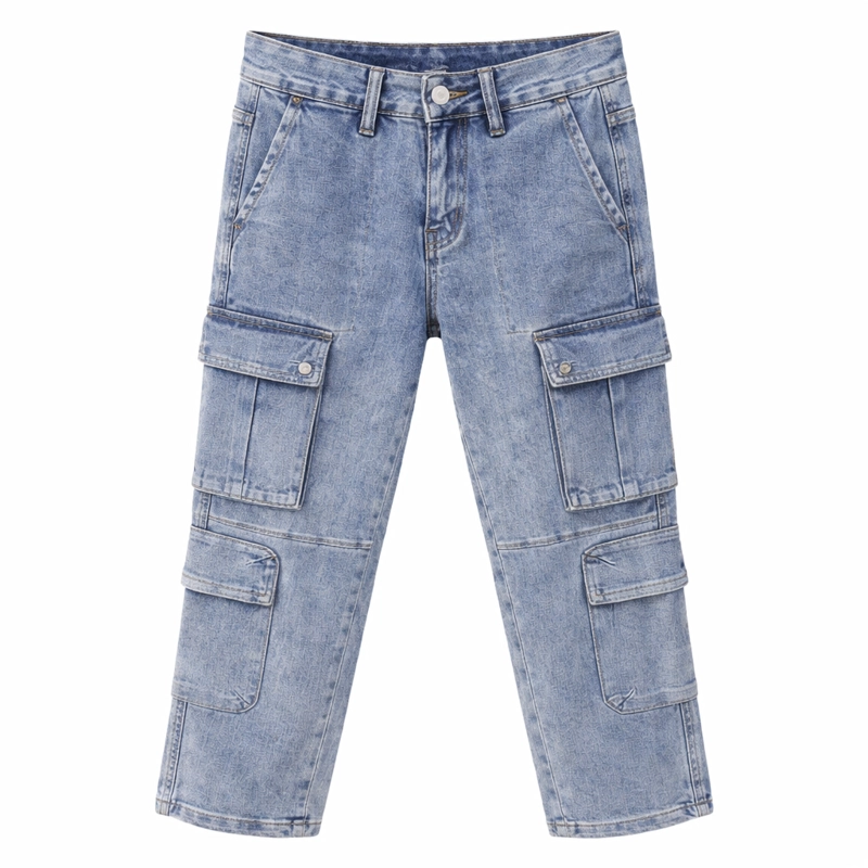 PANTALON JEANS NIÑO CARGO URBANO CON BOLSILLOS FUNCIONALES - 2