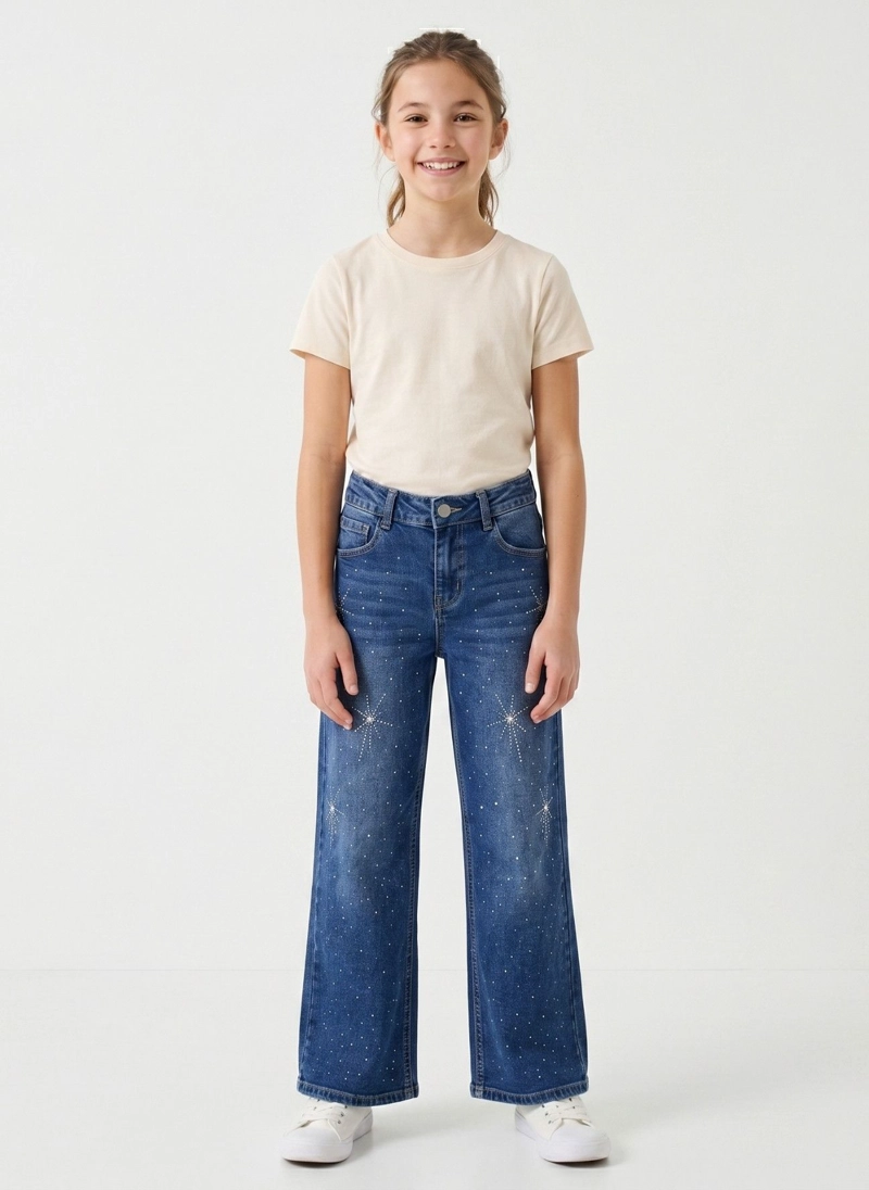 JEANS NINA RECTO CON BRILLOS PEDRER A MODA URBANA DENIM - 5