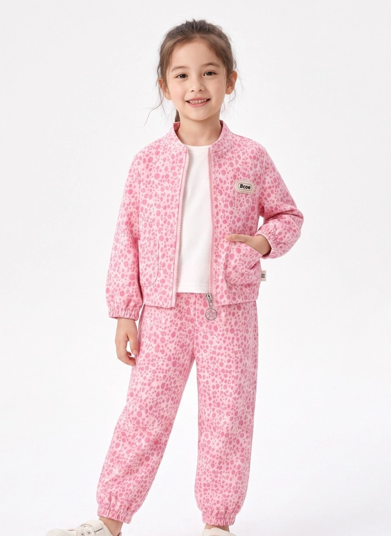 CONJUNTO BUZO NIÑA ANIMAL PRINT LEOPARDO CON CHAQUETA - 1