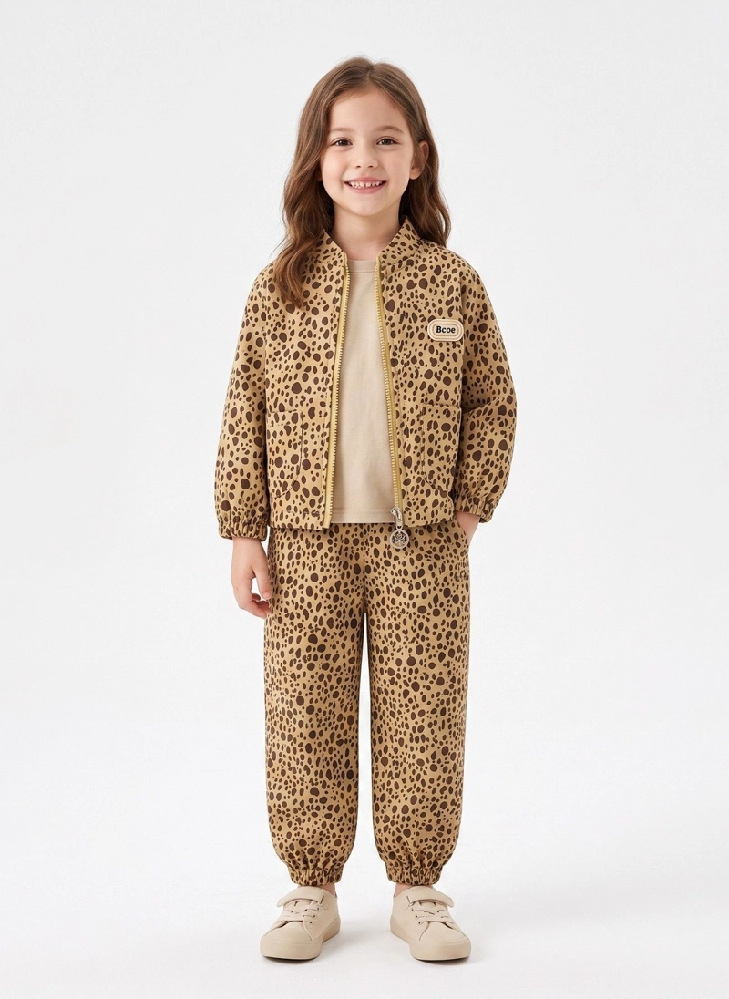 CONJUNTO BUZO NIÑA ANIMAL PRINT LEOPARDO CON CHAQUETA - 2