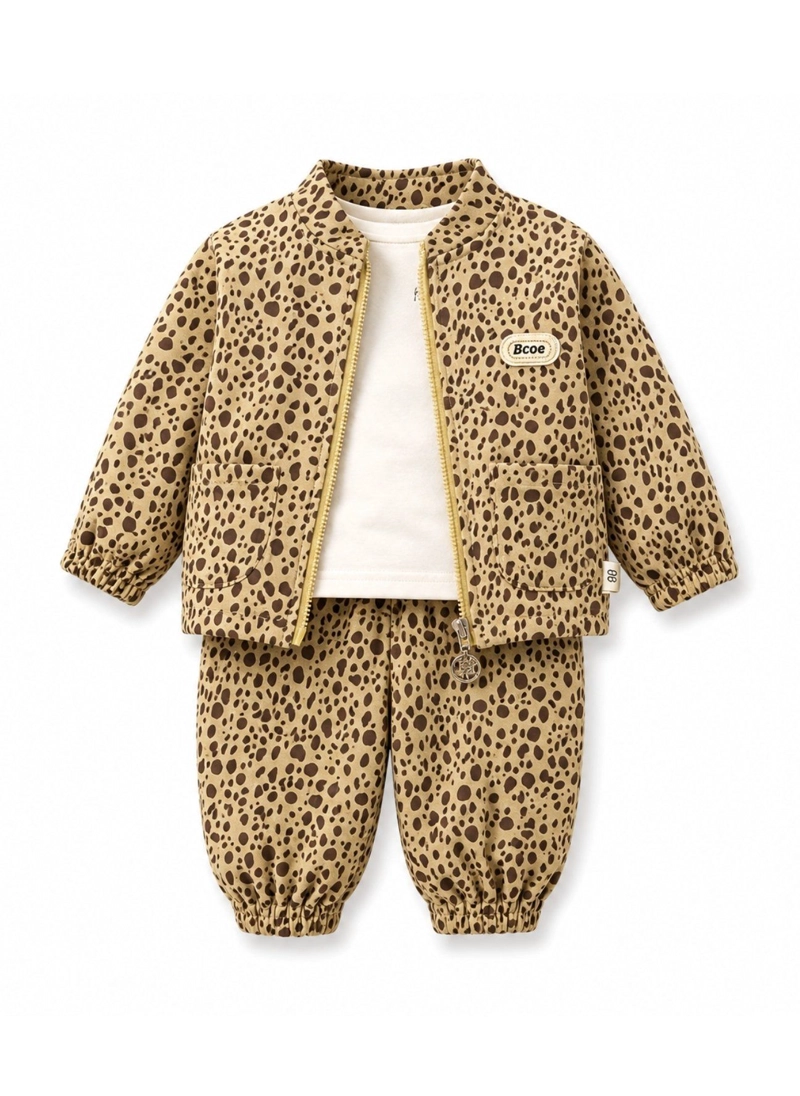 CONJUNTO BUZO NIÑA ANIMAL PRINT LEOPARDO CON CHAQUETA - 3