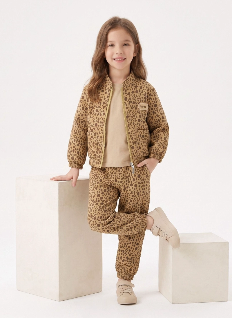 CONJUNTO BUZO NIÑA ANIMAL PRINT LEOPARDO CON CHAQUETA - 4