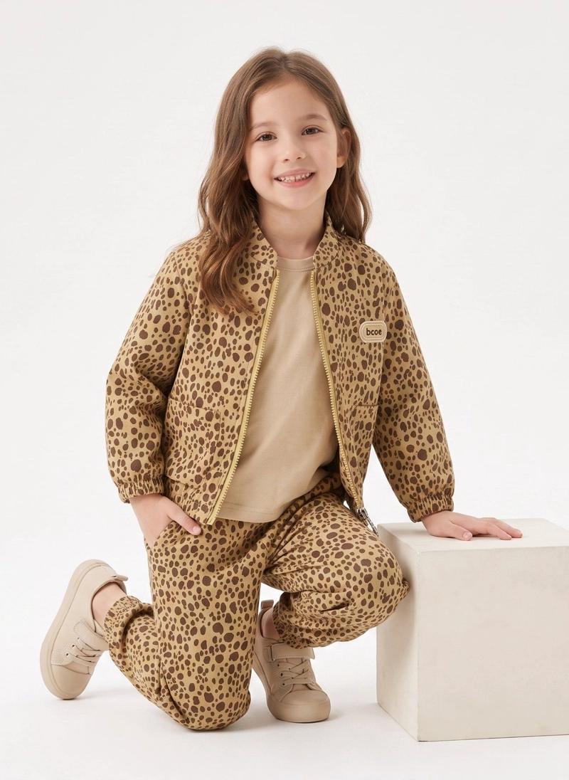 CONJUNTO BUZO NIÑA ANIMAL PRINT LEOPARDO CON CHAQUETA - 5