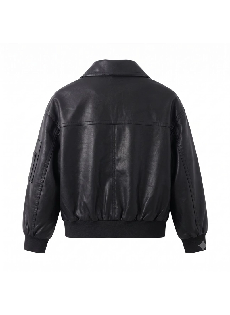CHAQUETA ECOCUERO NINO ESTILO AVIADOR BIKER INVIERNO - 4