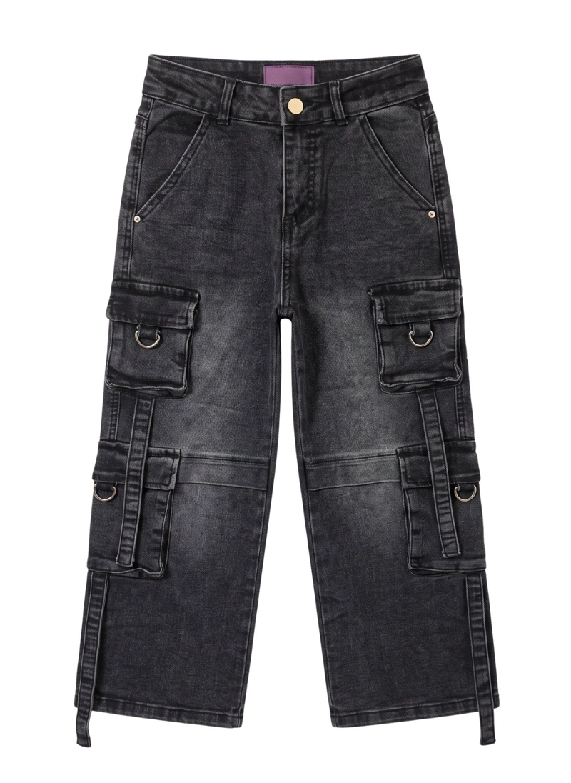 PANTALON CARGO NIÑA JEANS HOLGADO ESTILO URBANO Y2K - 3