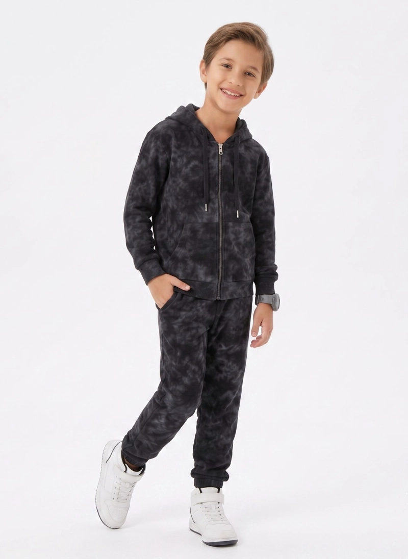 CONJUNTO BUZO TIE DYE NINO POLERON CON GORRO Y PANTALON - 4