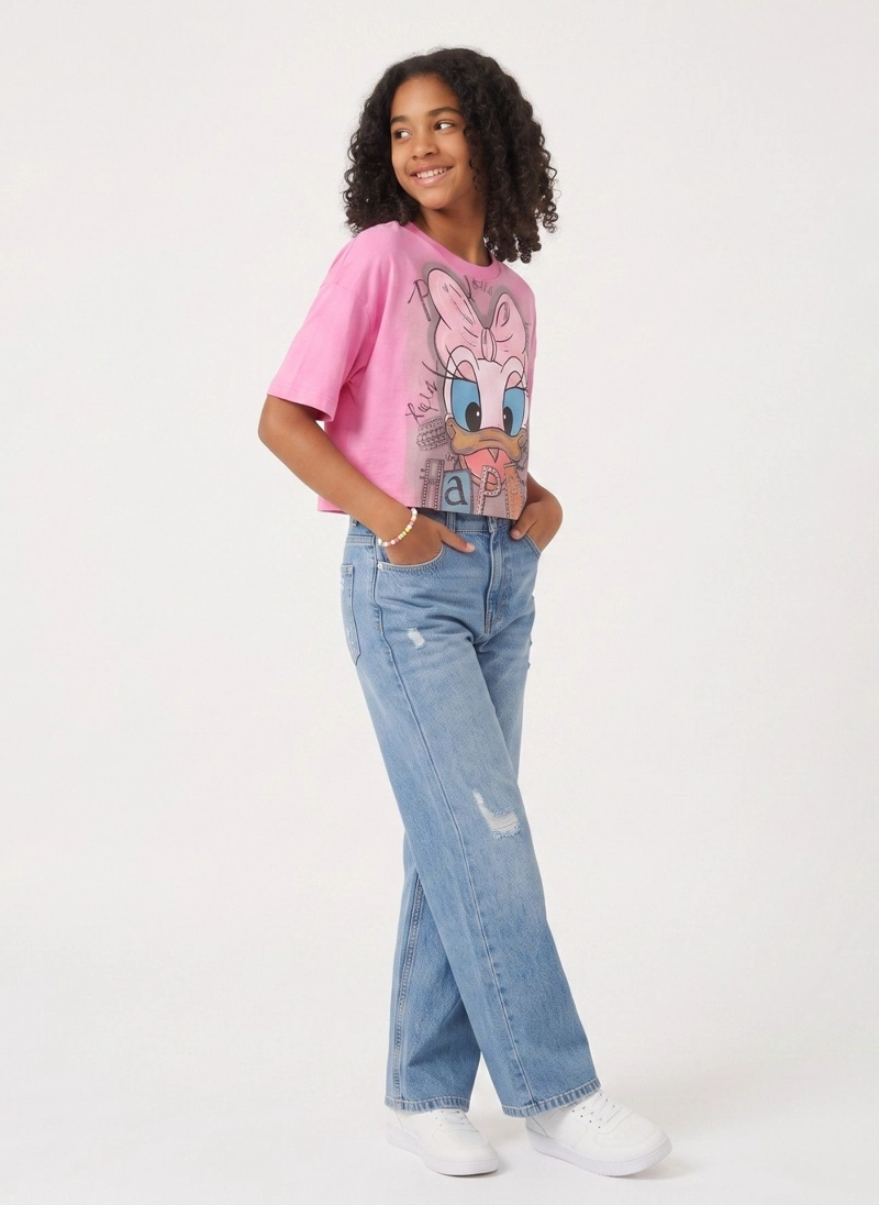POLERA CROP TOP NINA ESTAMPADA JUVENIL ALGODON SUAVE MODA - 6