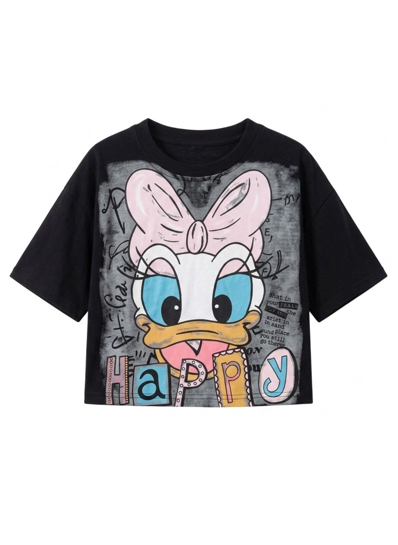 POLERA CROP TOP NINA ESTAMPADA JUVENIL ALGODON SUAVE MODA - 7