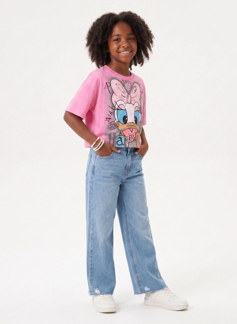 POLERA CROP TOP NINA ESTAMPADA JUVENIL ALGODON SUAVE MODA - 7