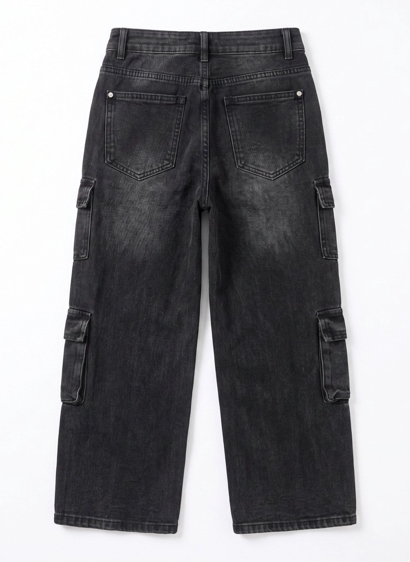 PANTALON JEANS CARGO NIÑO DENIM ESTILO URBANO - 2