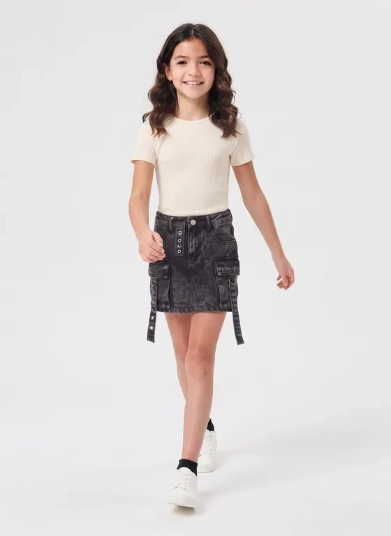 FALDA SHORT NIÑA CARGO ESTILO URBANO CALIDAD PREMIUM - 2
