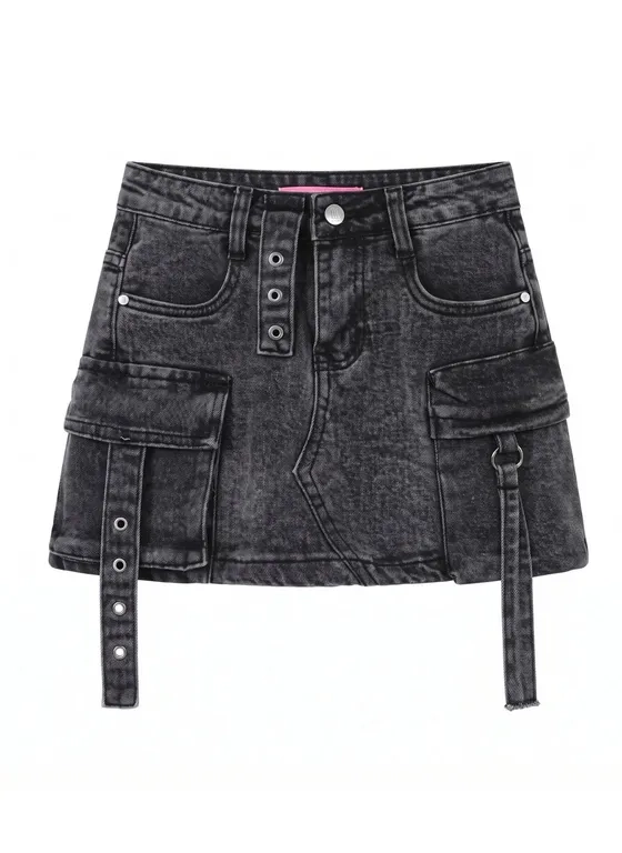 FALDA SHORT NIÑA CARGO ESTILO URBANO CALIDAD PREMIUM - 3