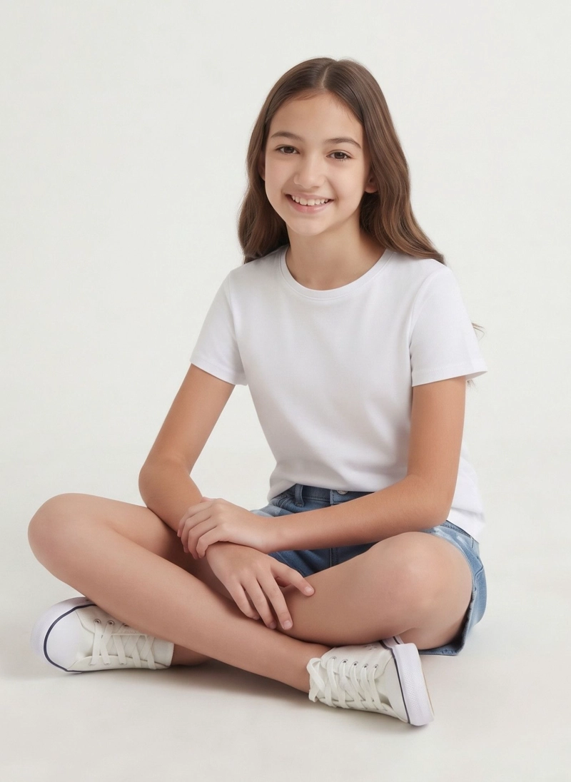 SHORT DENIM NIÑA MEZCLILLA CON MARIPOSAS Y BRILLOS - 2