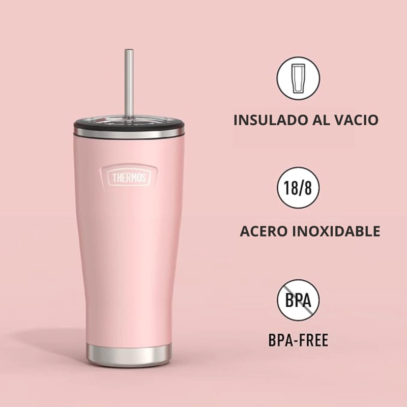 TERMO MUG ICON ACERO CON BOMBILLA 710ML SUNSET PINK - 2
