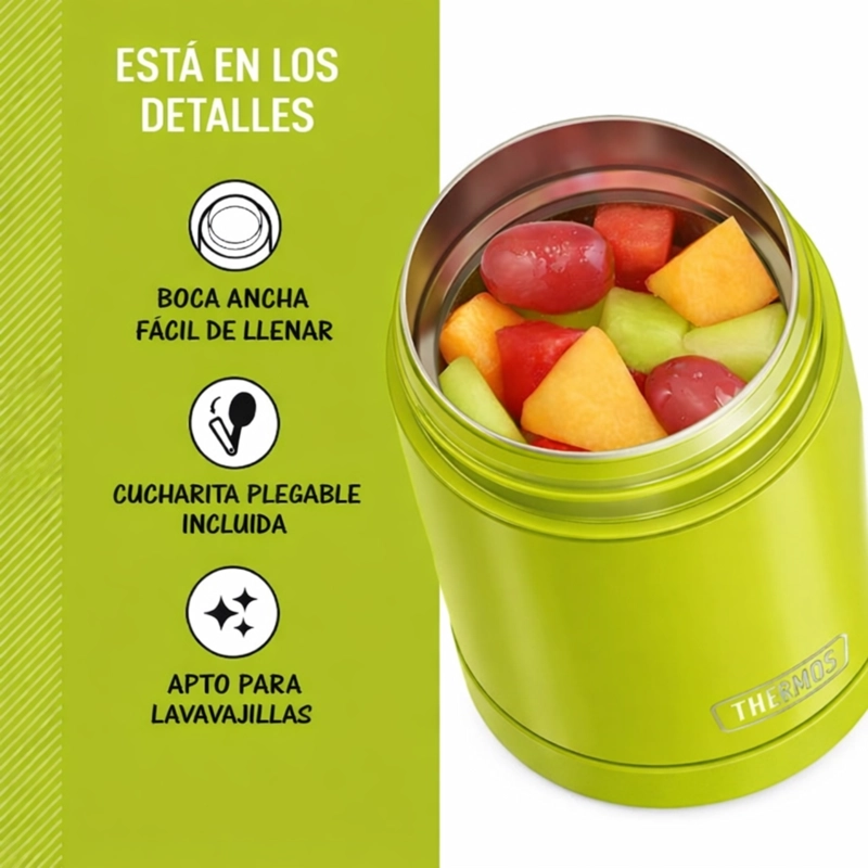 TERMO COMIDA 470ML FUN ACERO INOX VERDE LIMON - 3