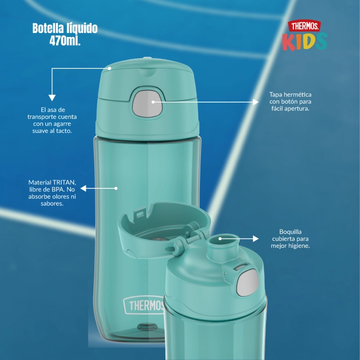 BOTELLA DE HIDRATACION TRITAN THERMOS FUN ROSADA  470ML - 4