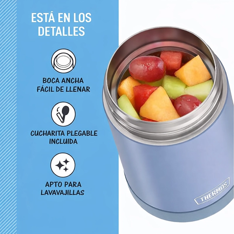TERMO COMIDA 470ML FUN ACERO INOXIDABLE AZUL - 3