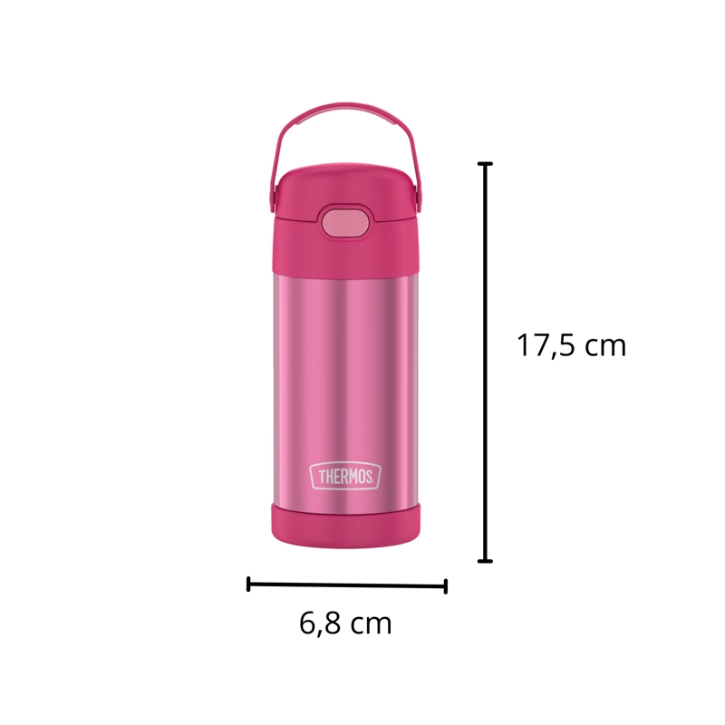BOTELLA THERMOS ACERO INOXIDABLE ROSA 355 ML - 2