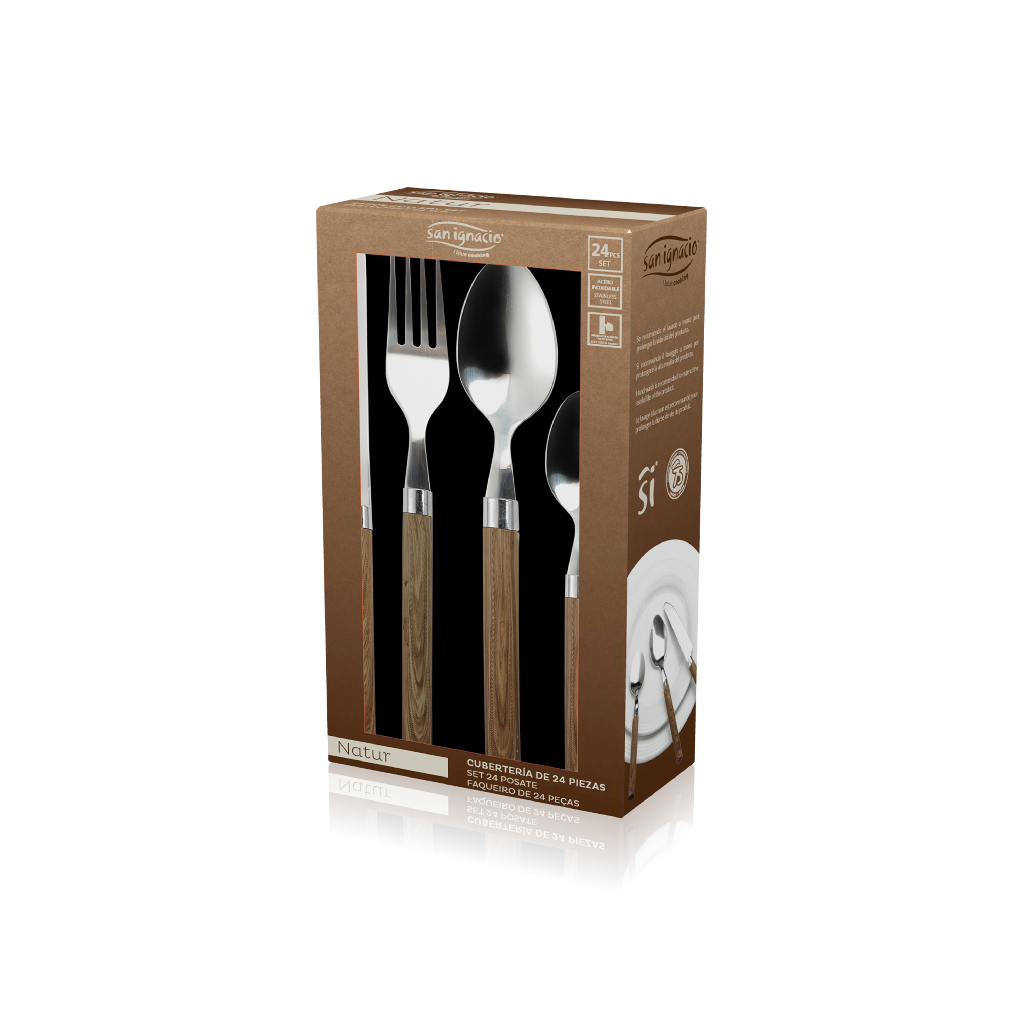 SET CUBERTERIA 24PZS ACERO INOXIDABLE NATUR - 2