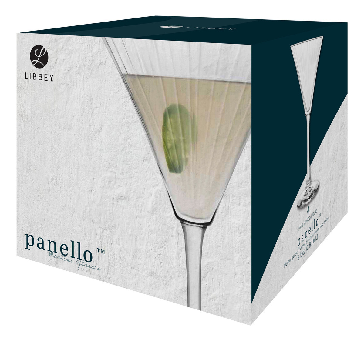 SET 4 COPAS MARTINI PANELLO 280 ML-LIBBEY COLOR AGUA - 5