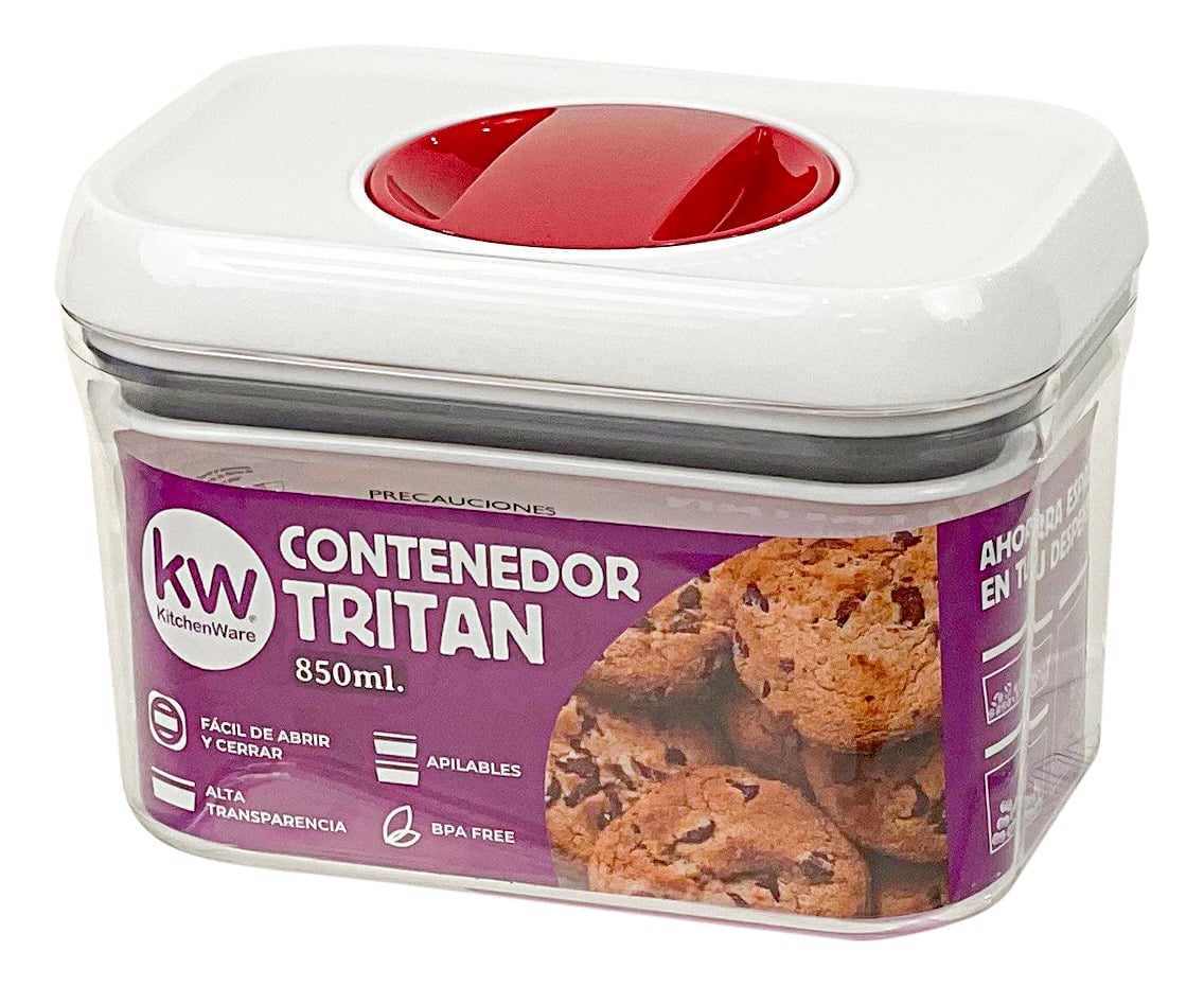 CONTENEDOR HERMÉTICO RECTANGULAR 850ML TRITAN - KITCHENWARE - 1