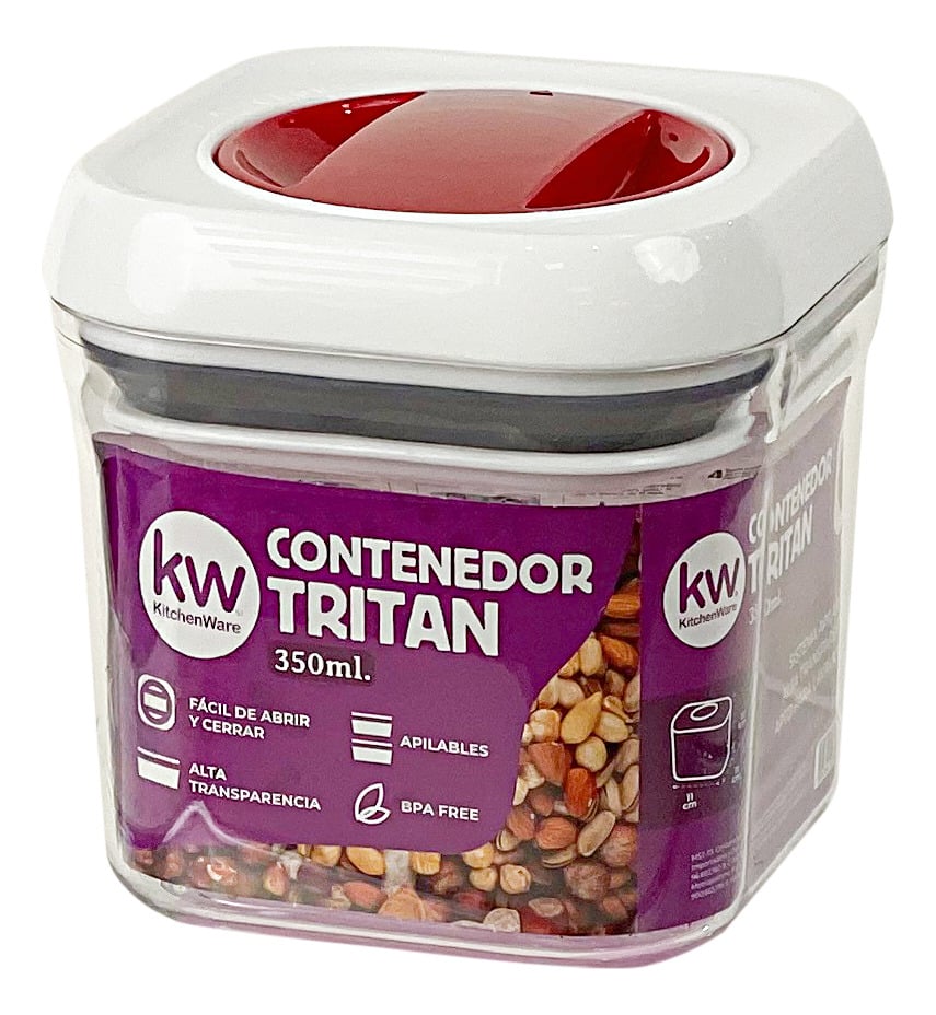 CONTENEDOR HERMÉTICO CUADRADO 350 ML TRITAN - KITCHENWARE - 1