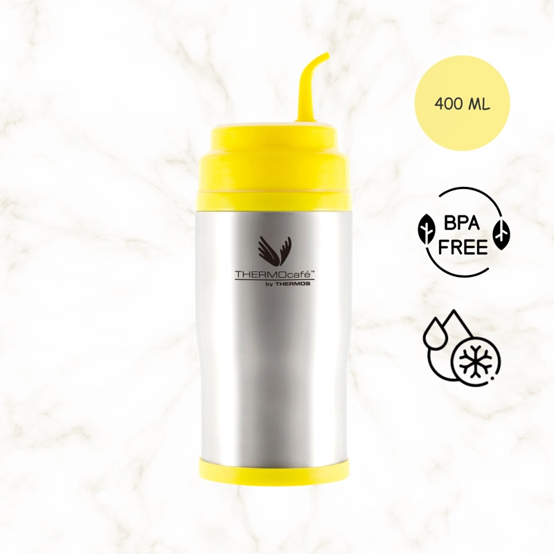 TERMO MATERO AMARILLO CON BOMBILLA 400ML - 5