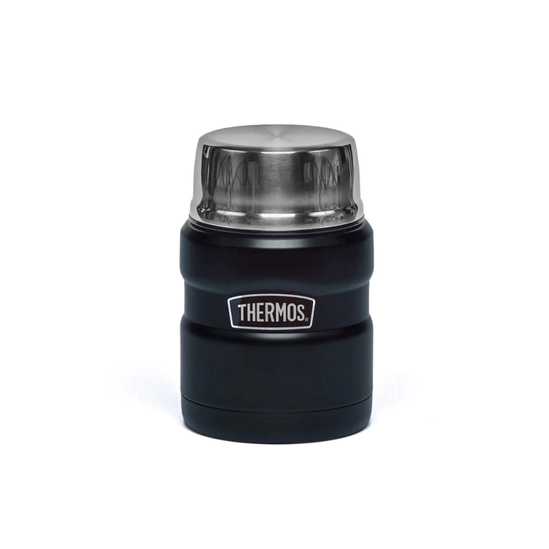 TERMO COMIDA 470ML KING ACERO INOXIDABLE NEGRO - 1