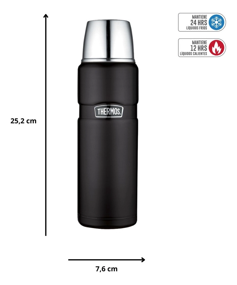 TERMO LIQUIDO  KING ACERO INOX 470 ML NEGRO - THERMOS - 4