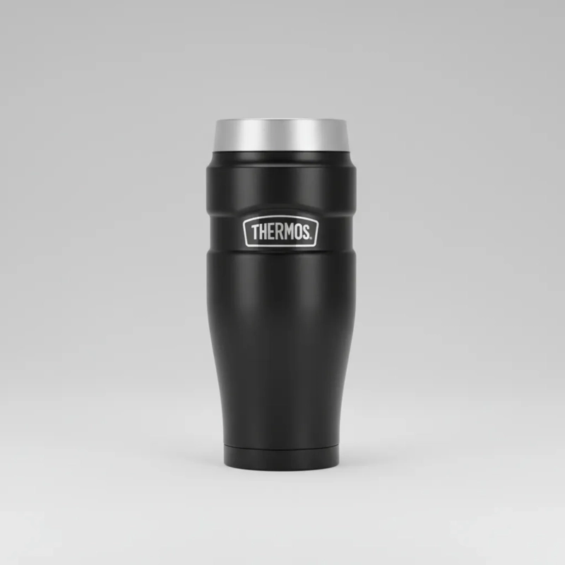 TERMO MUG ACERO INOXIDABLE 470ML KING NEGRO - 7