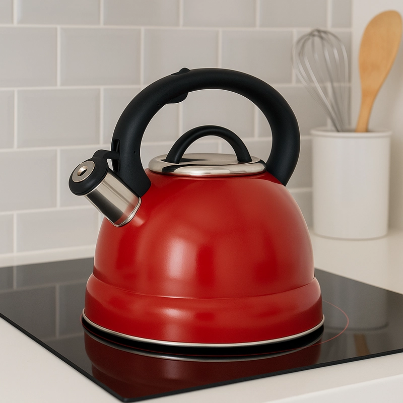 TETERA DE ACERO INOXIDABLE VIENA ROJA 3LT - 2