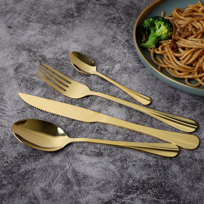 SET DE CUBIERTOS 24 PIEZAS ACERO INOXIDABLE CAPRI GOLD - 2