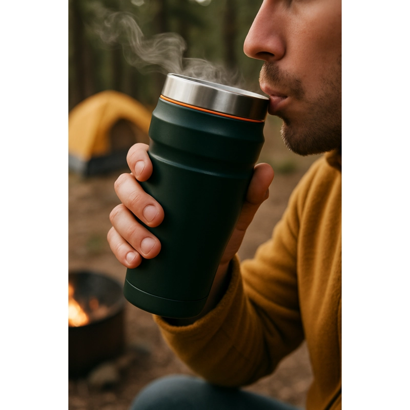 TERMO MUG ACERO INOX KING 470ML MATT GREEN - 4