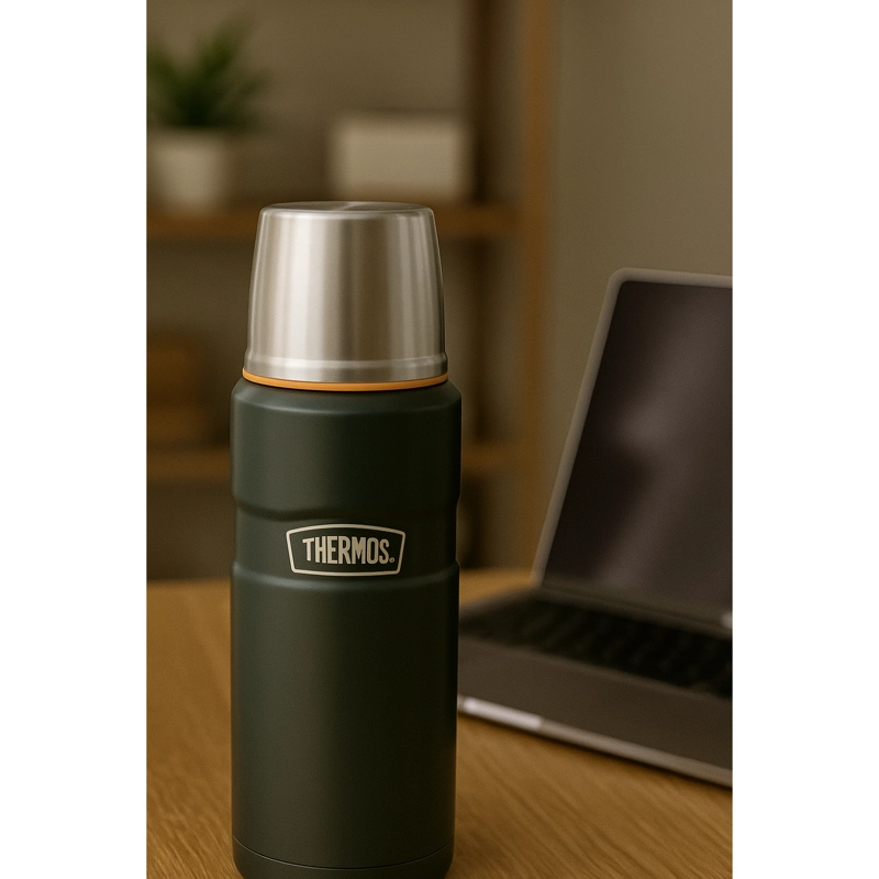 TERMO LIQUIDO ACERO INOX KING 470ML MATT GREEN - 5