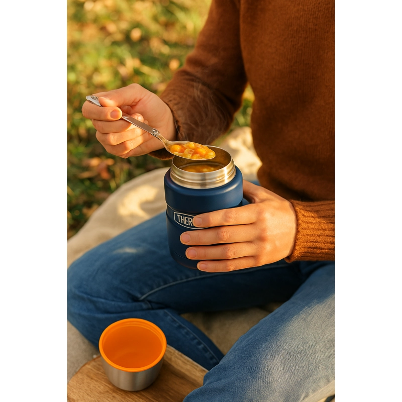 TERMO COMIDA ACERO INOX KING 470ML MATT NAVY - 3