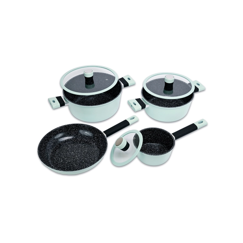 BATERIA DE COCINA 7 PIEZAS SOHO MINT ALUMINIO FORJADO - 1