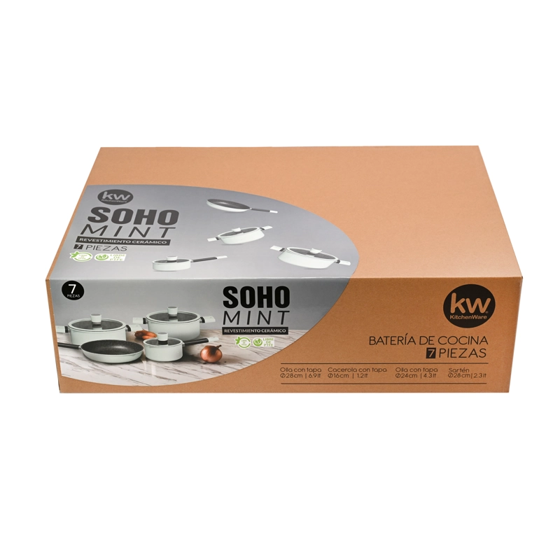 BATERIA DE COCINA 7 PIEZAS SOHO MINT ALUMINIO FORJADO - 8