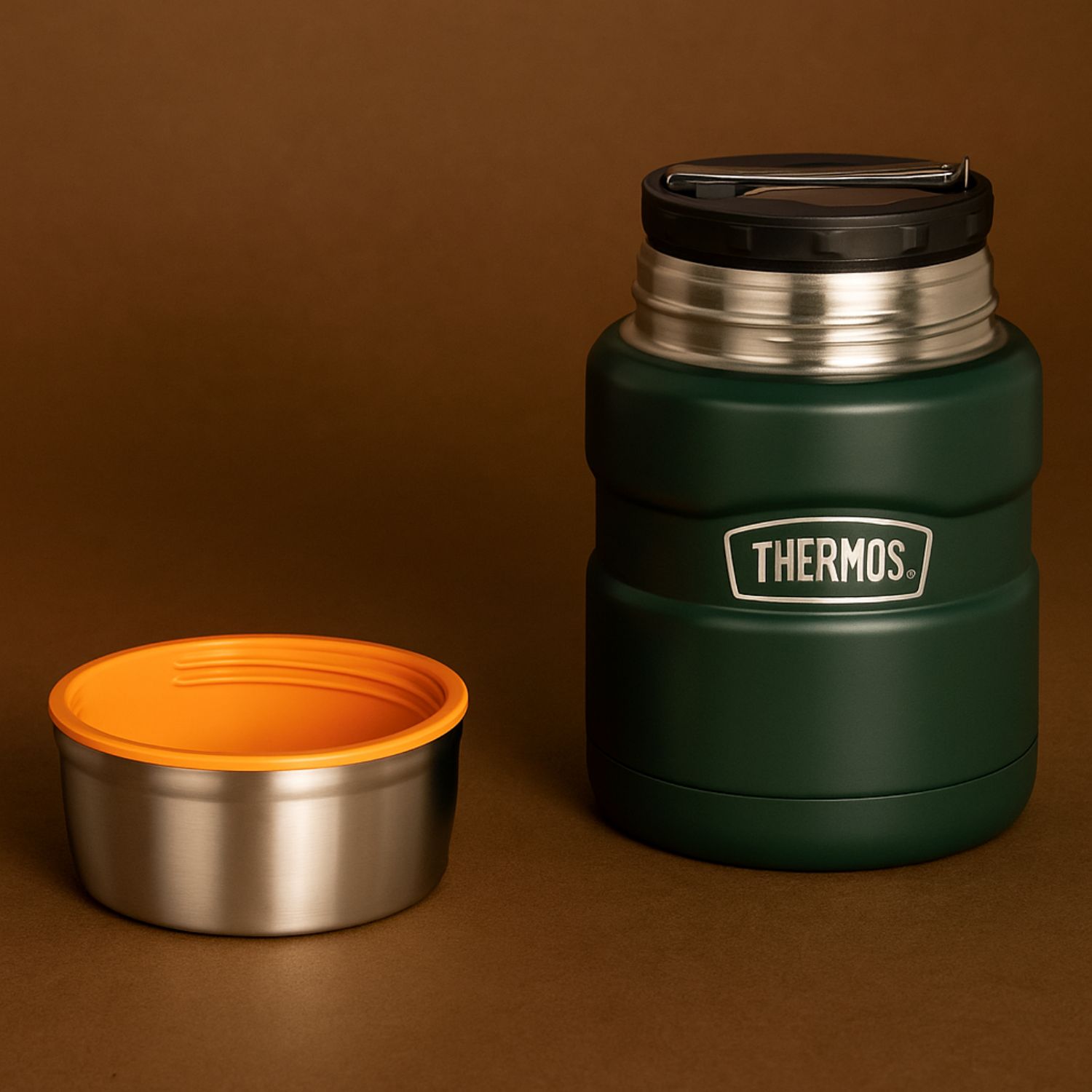 TERMO COMIDA ACERO INOX KING 470ML MATT GREEN - 5