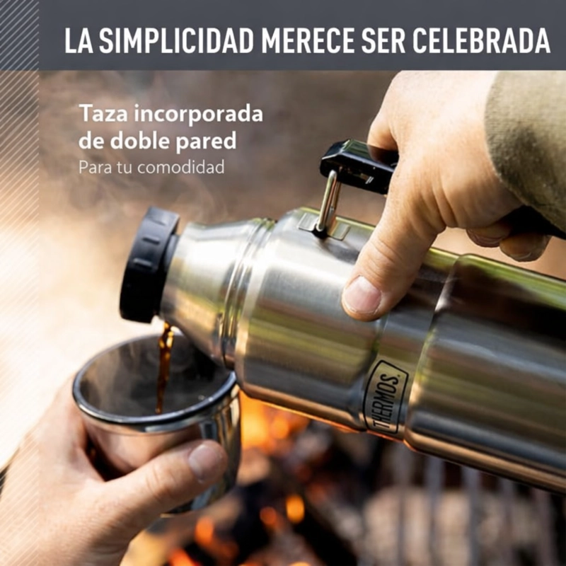 TERMO LIQUIDO KING ACERO INOX 2 LITROS NEGRO - THERMOS - 4