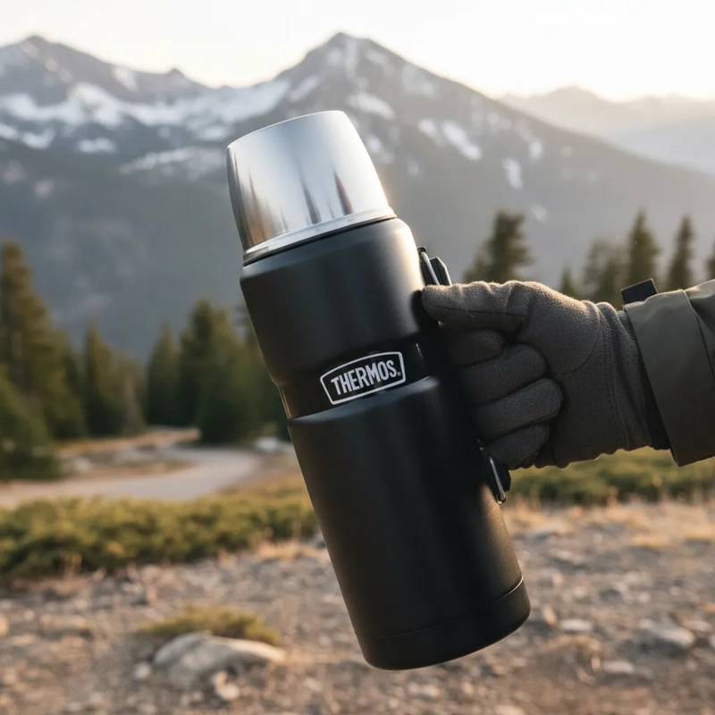 TERMO LIQUIDO KING ACERO INOX 2 LITROS NEGRO - THERMOS - 6