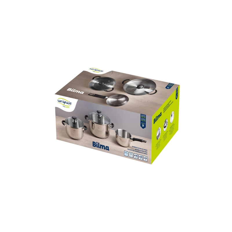 BATERIA 5 PIEZAS ACERO INOXIDABLE BILMA - 5