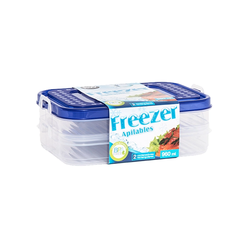SET 2 CONTENEDORES RECTANGULAR 960 ML - 1