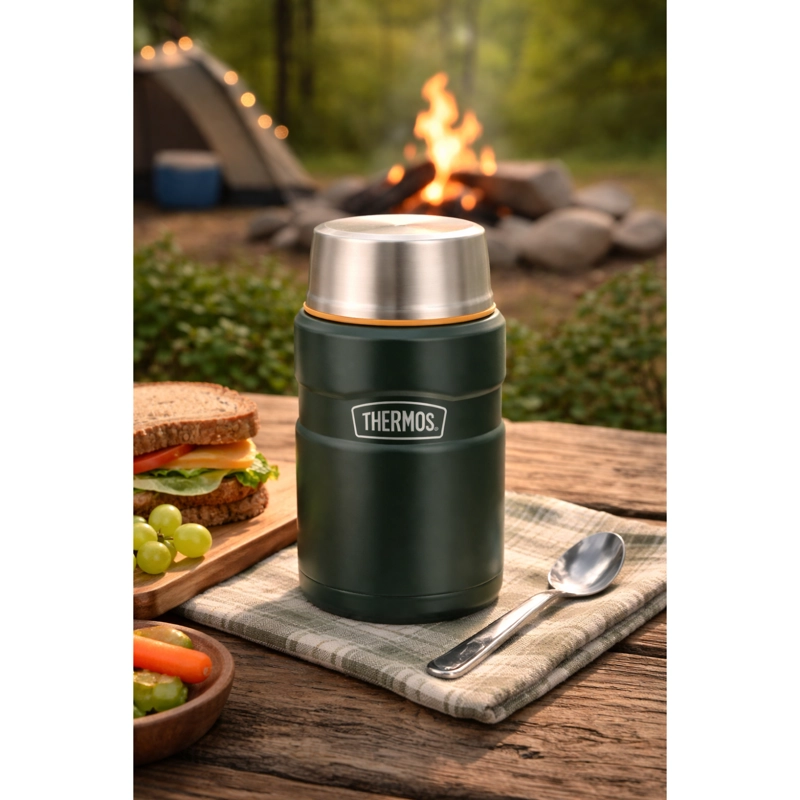 TERMO COMIDA ACERO INOX KING 710ML MATT GREEN - 4