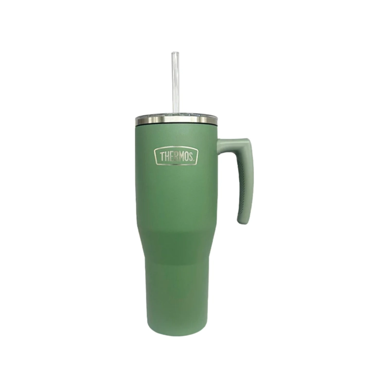 VASO TE RMICO ACERO INOXIDABLE 850ML VERDE CON BOMBILLA - 1