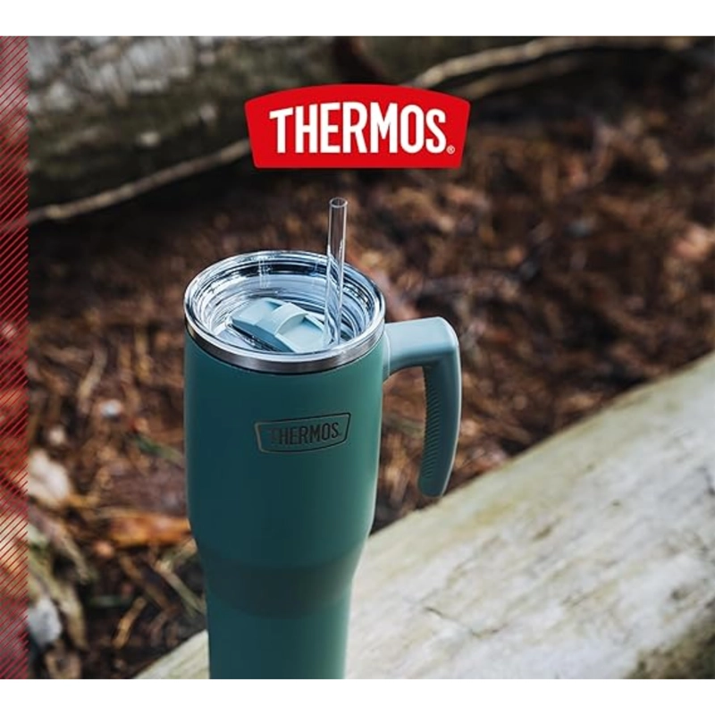 VASO TE RMICO ACERO INOXIDABLE 850ML VERDE CON BOMBILLA - 4