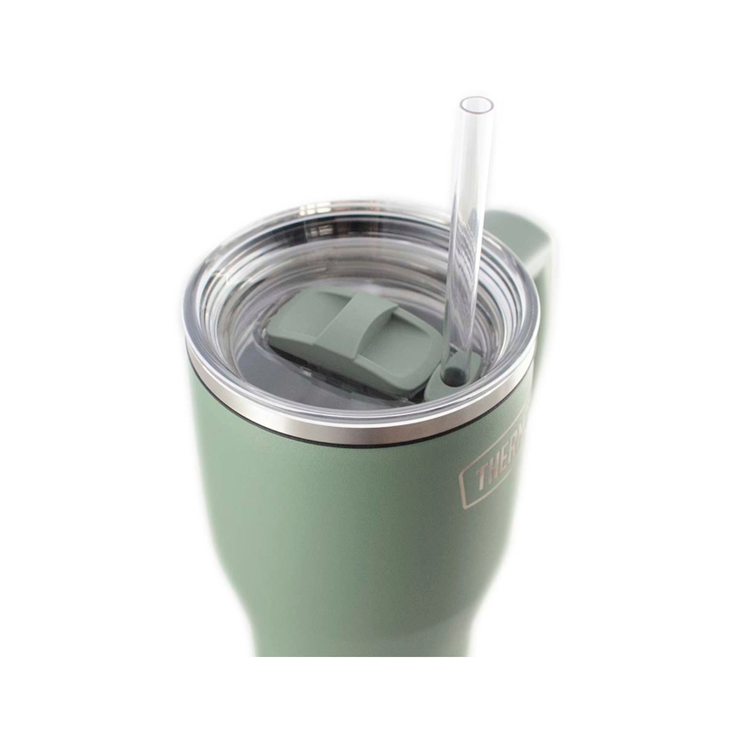 VASO TE RMICO ACERO INOXIDABLE 850ML VERDE CON BOMBILLA - 5