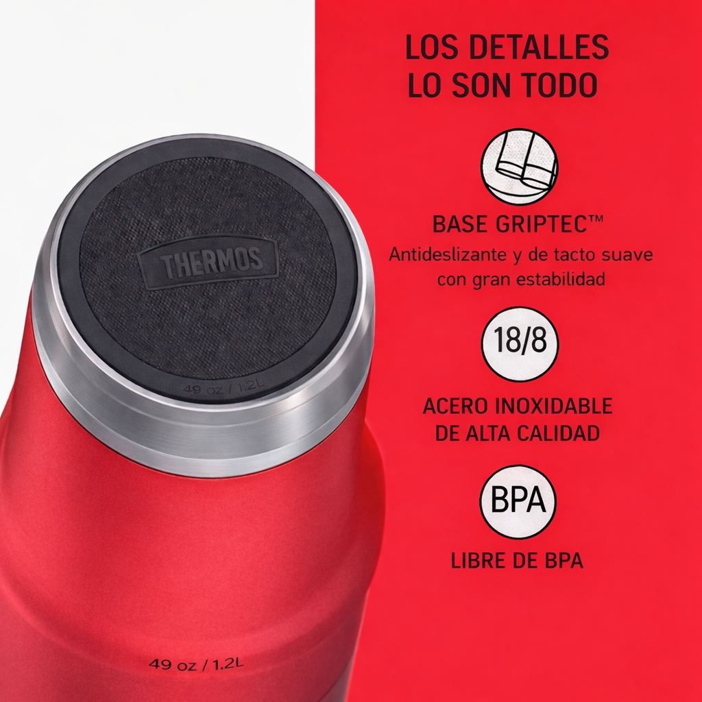 VASO TERMICO THERMOS MUG ACERO INOX ICON 1.2 LT CRIMSON - 3